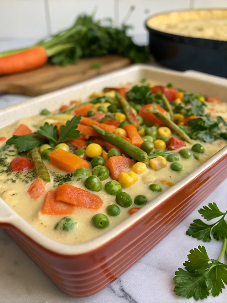 Creamy Vegan Veggie Bake